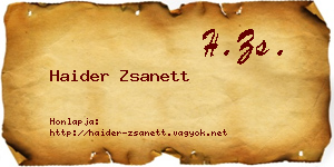 Haider Zsanett névjegykártya